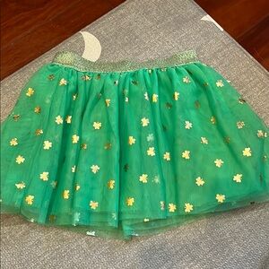 Green Tulle Skirt with Gold Floral Accents XS (4/5) new